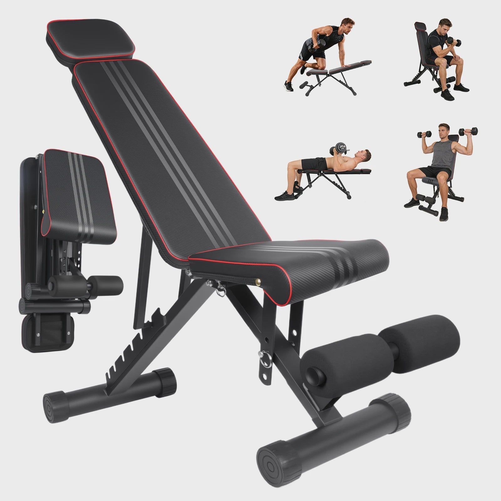 Verstelbare Dumbbell Bank 7 Posities - Opvouwbaar Fitness Bankje voor Krachttraining Thuis