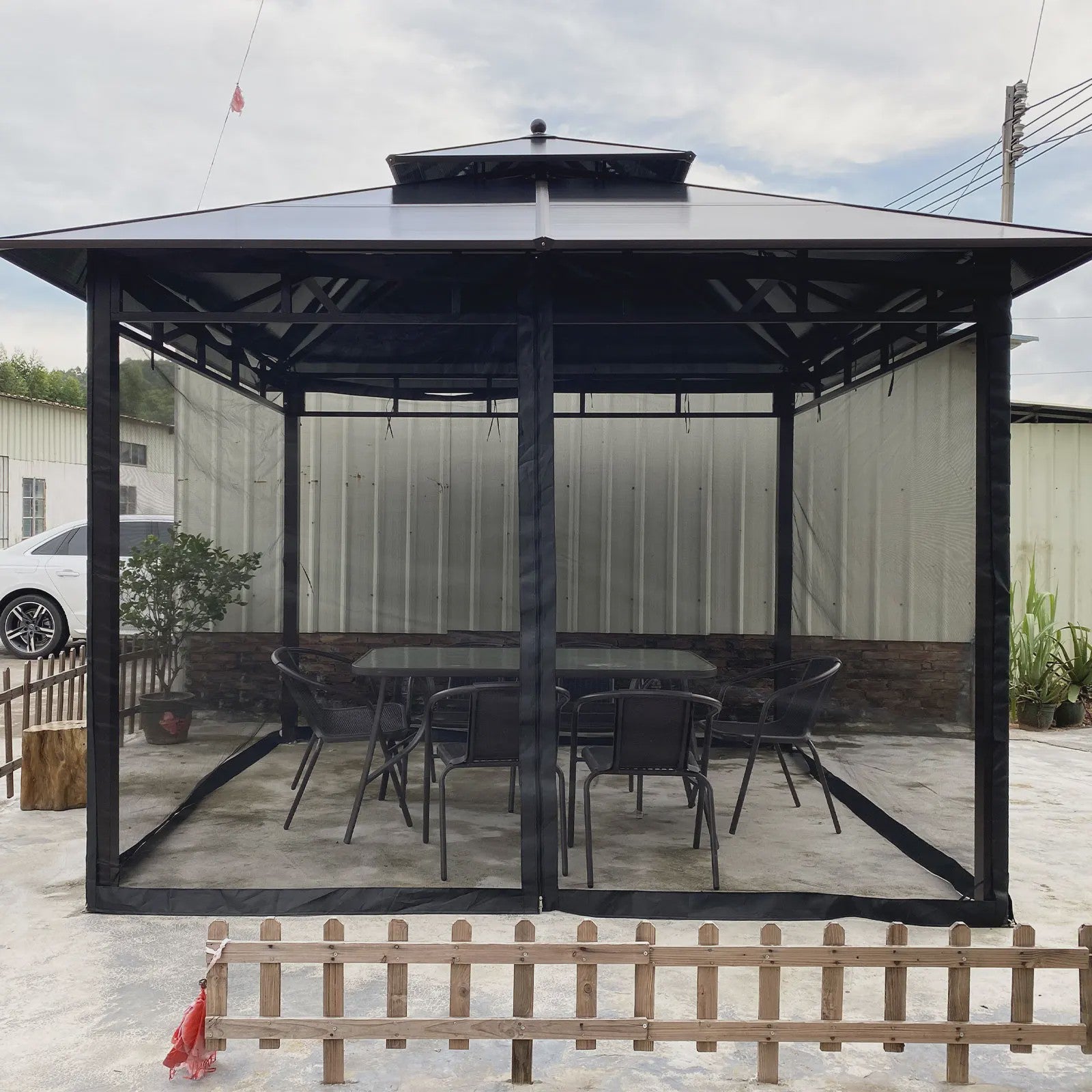 Muggennet voor Gazebo - 300x300cm of 360x360cm - Insectenwering met Ritsen