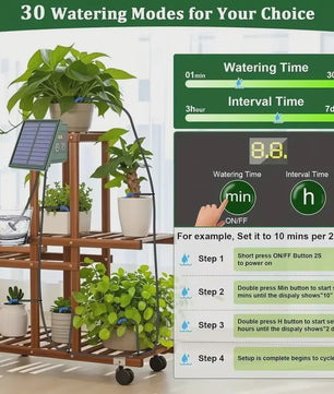 Automatische Druppelsysteem Timer met Zonnepaneel en Waterniveau Alarm - Ideaal voor Tuin en Potten