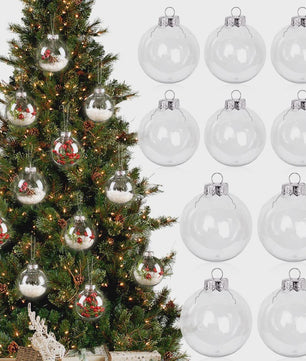 Set van 6 Transparante Kerstballen - Vulbaar & Ophangbaar - Decoratie & Cadeau