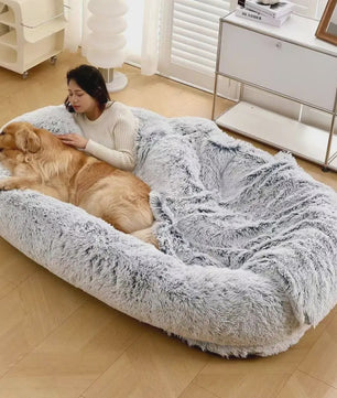 Extra Large Dubbel Gebruiks Bed voor Mensen & Honden - Warm, Comfortabel & Wasbaar