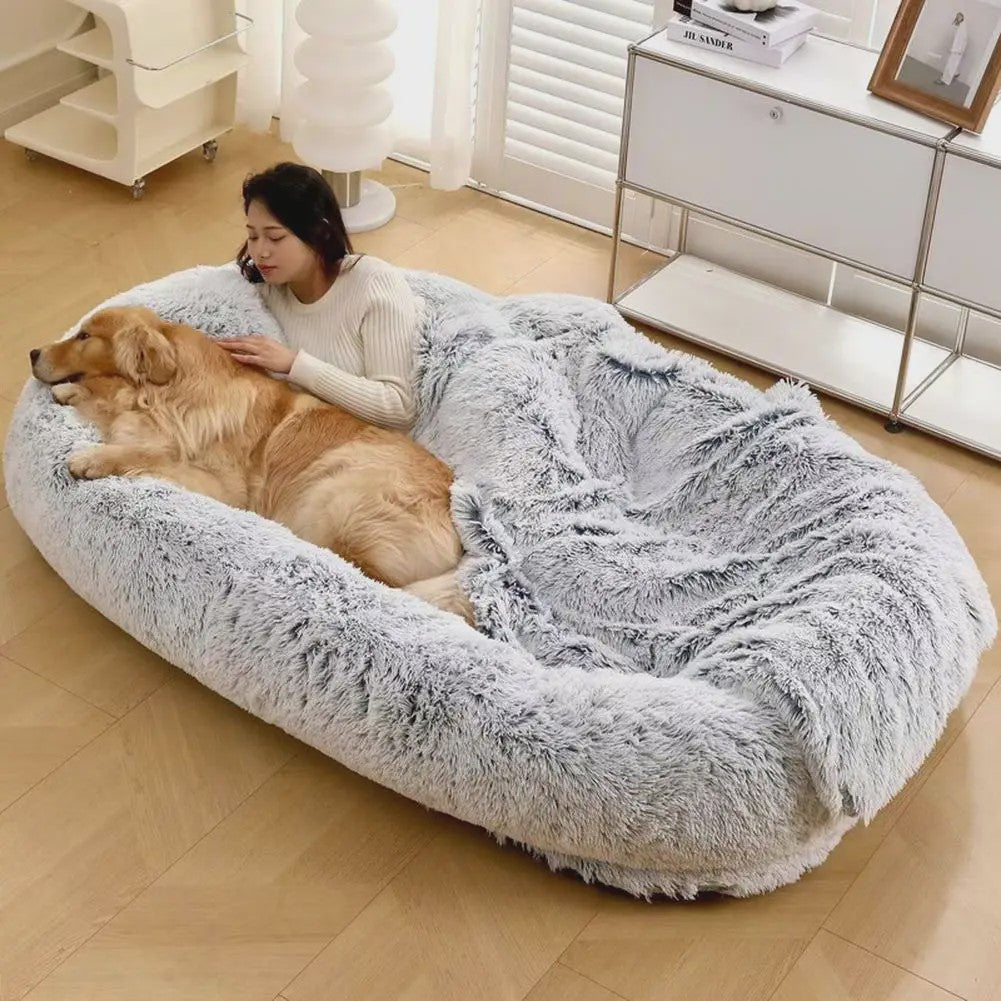 Extra Large Dubbel Gebruiks Bed voor Mensen & Honden - Warm, Comfortabel & Wasbaar