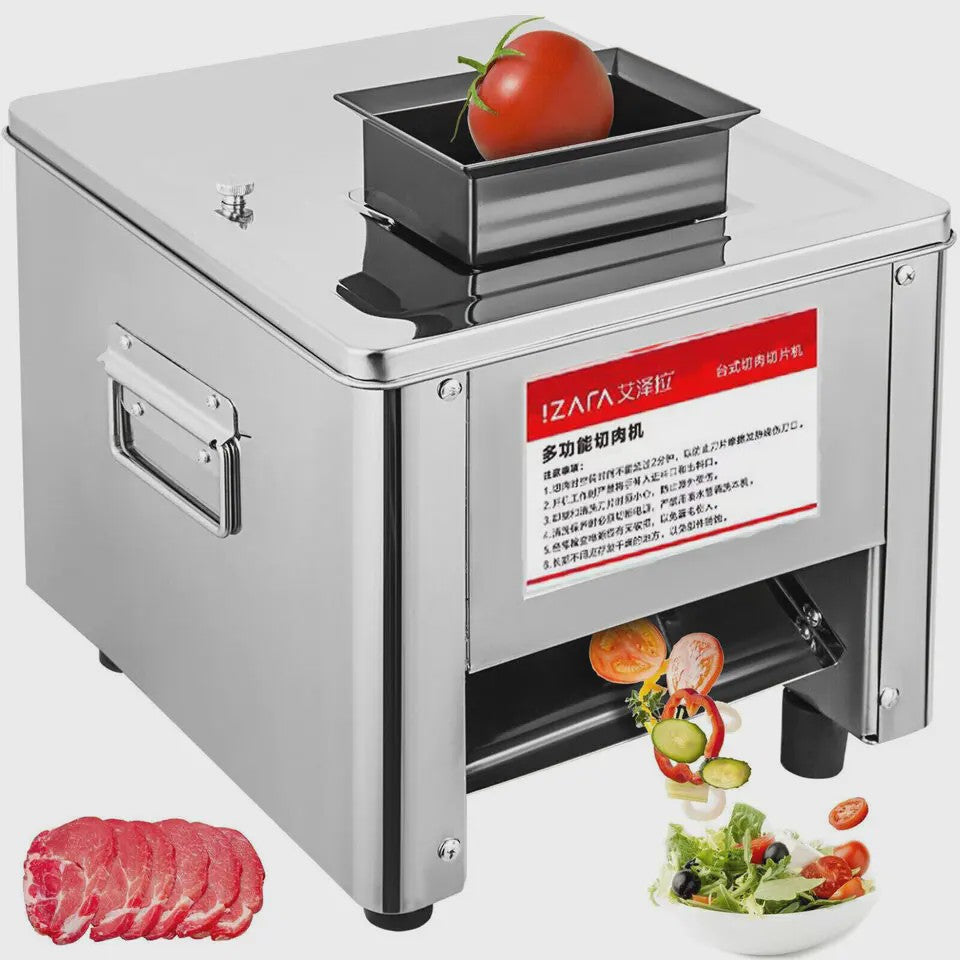 Professionele RVS Vlees Snijmachine 850W - Snel en Efficiënt Vlees, Vis en Groenten Snijden