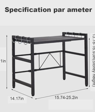 Verstelbare Magnetron Ovenrek - Keuken Organizer met Haken