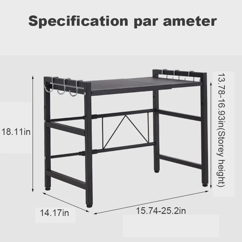 Verstelbare Magnetron Ovenrek - Keuken Organizer met Haken