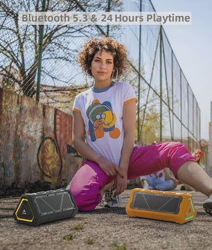 MLOVE P3 Outdoor Bluetooth Speaker - 40W Stereo Geluid, IPX7 Waterdicht & RGB Licht