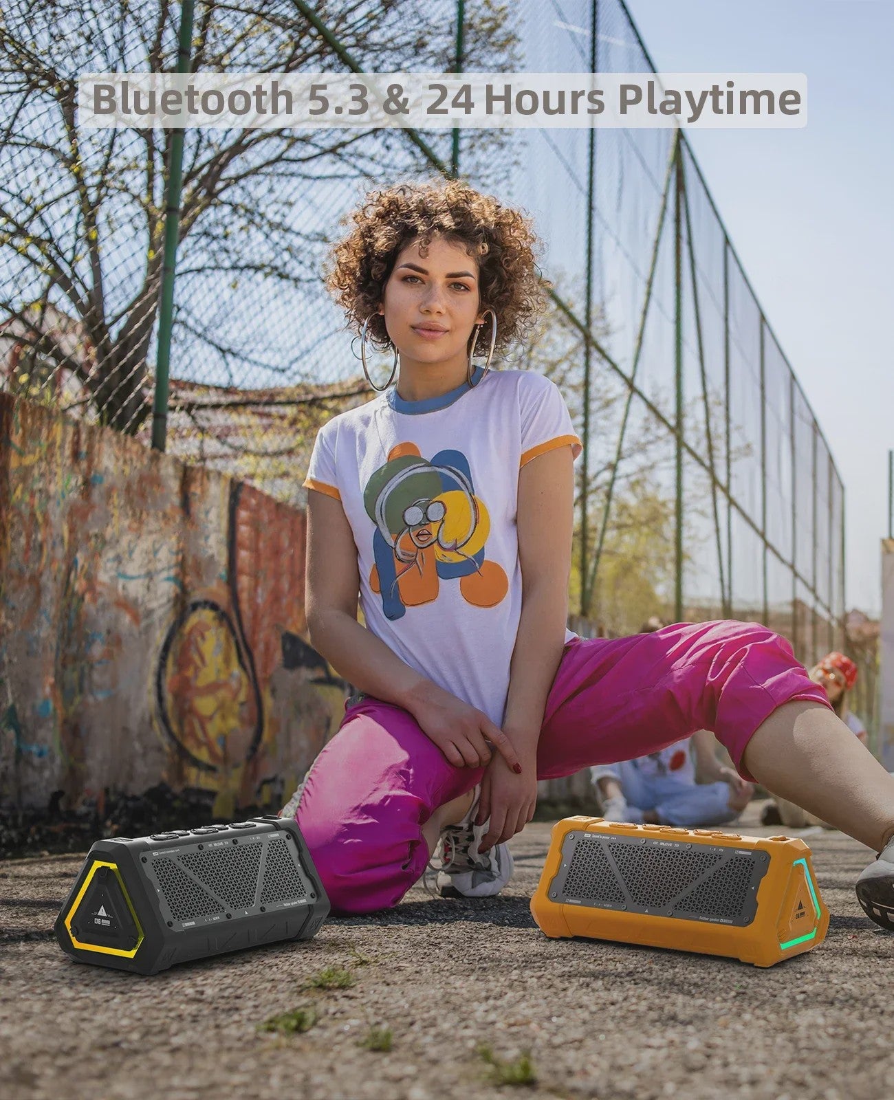 MLOVE P3 Outdoor Bluetooth Speaker - 40W Stereo Geluid, IPX7 Waterdicht & RGB Licht