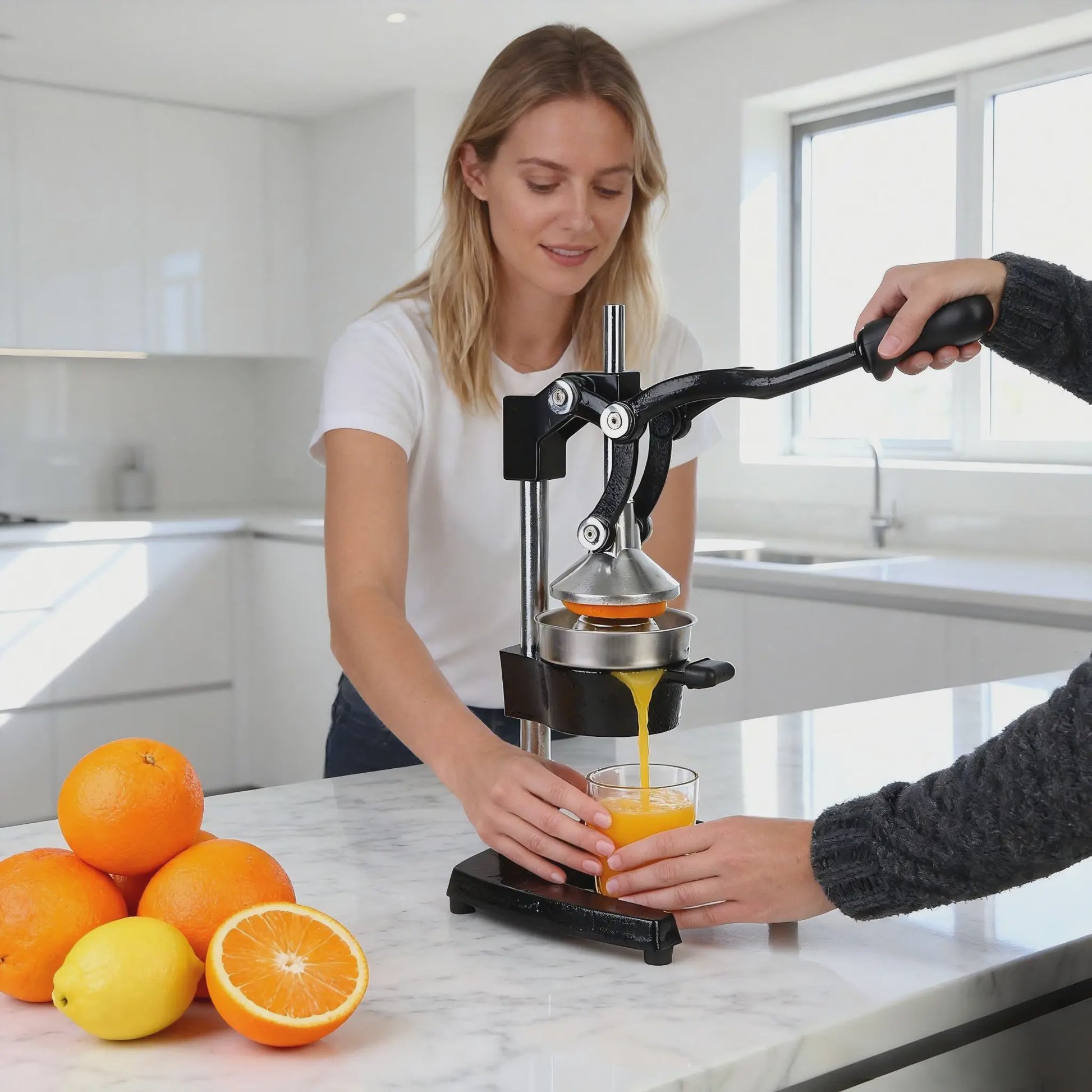 Professionele Handmatige Citruspers van Gietijzer - Zwaar Uitvoering voor Vers Sap
