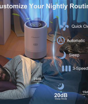 Chuboor Slimme Luchtreiniger met HEPA-filter, App & Alexa Bediening, PM2.5 Monitor