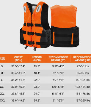 Professioneel Zwemvest voor Volwassenen - Hoge Drijfkracht tot 240 lbs (110 kg)