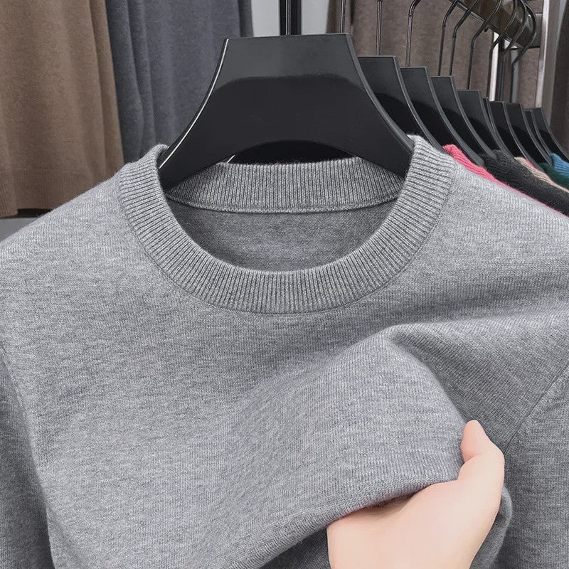 Heren Gebreide Trui met Diamantpatroon - Casual Ronde Hals, Lange Mouwen