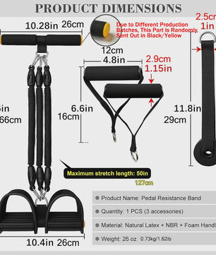 Pedal Resistance Band 50-100 LBS - Krachttraining & Buikspier Trainer