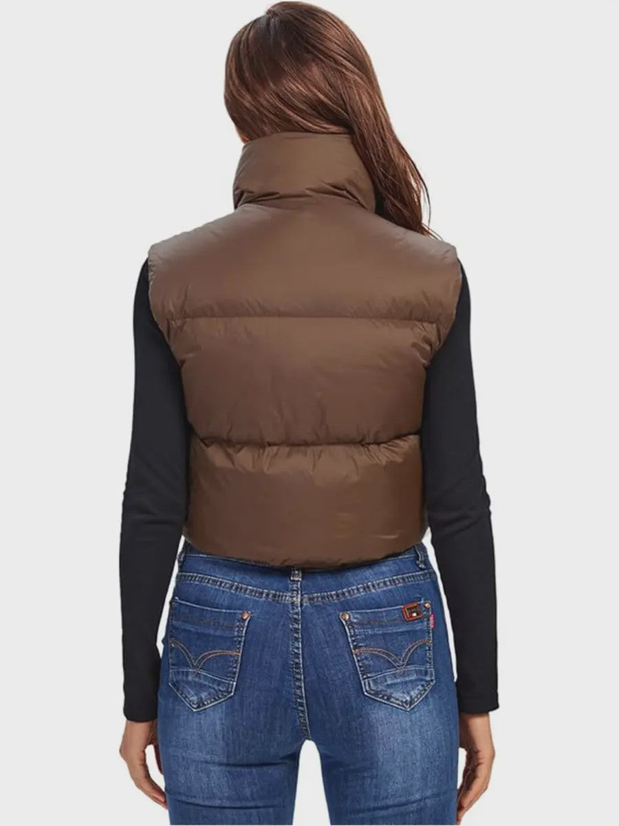 Korte Dames Bodywarmer met Opstaande Kraag - Winter Collectie