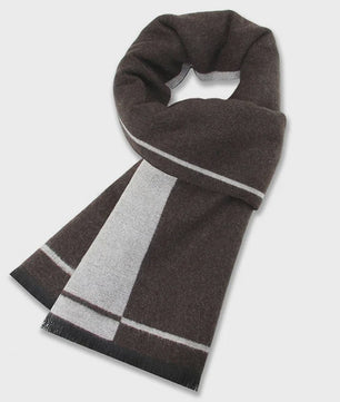 Luxe Heren Sjaal - Warme Wol & Kasjmier - Winter Ruitpatroon