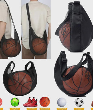 Sportbal Tas Mesh - Crossbody Balhouder voor Basketbal, Voetbal, Volleybal