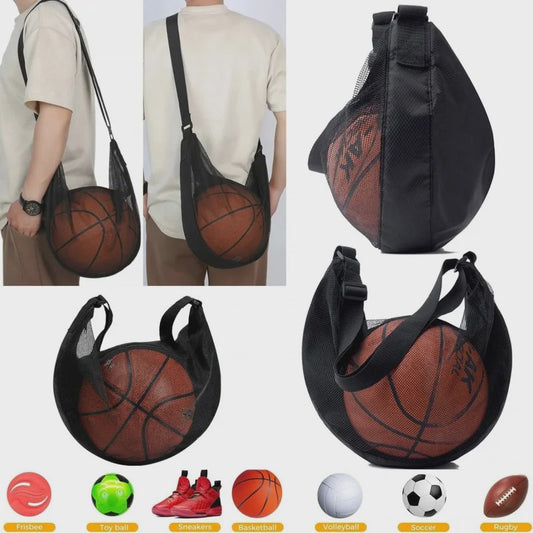 Sportbal Tas Mesh - Crossbody Balhouder voor Basketbal, Voetbal, Volleybal