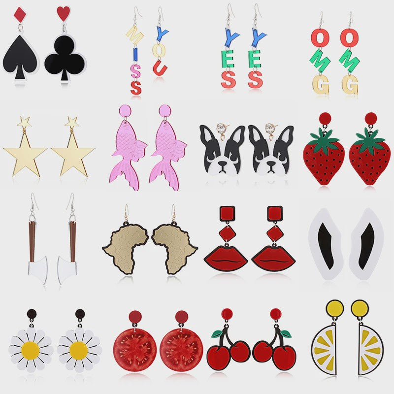 Unieke Acryl Statement Oorbellen - Vrouwen Trendy Party Sieraden