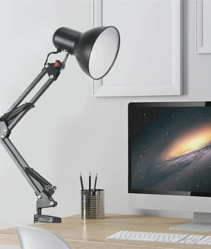 Verstelbare Zwanenhals Bureaulamp met Klem - Flexibele Studielamp voor E27/E26
