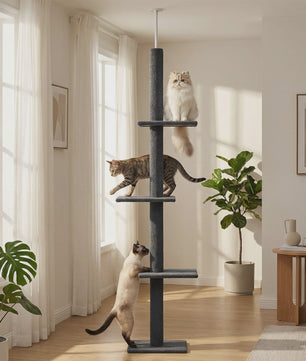 Verstelbare Plafond Kattenboom met Krabpalen - Klimtoren voor Binnen