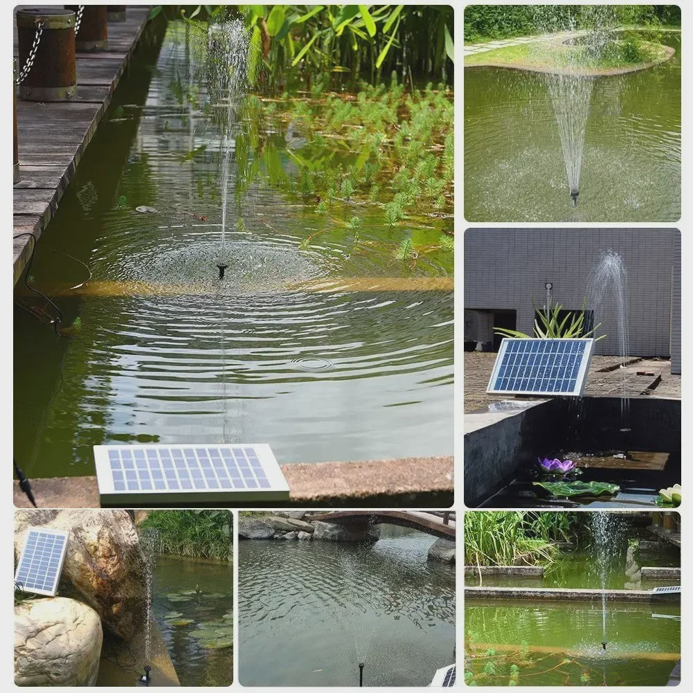 Solar Tuinpomp Kit 12W - Fontein Pomp met 9 Sproeiers & 1M Pijp