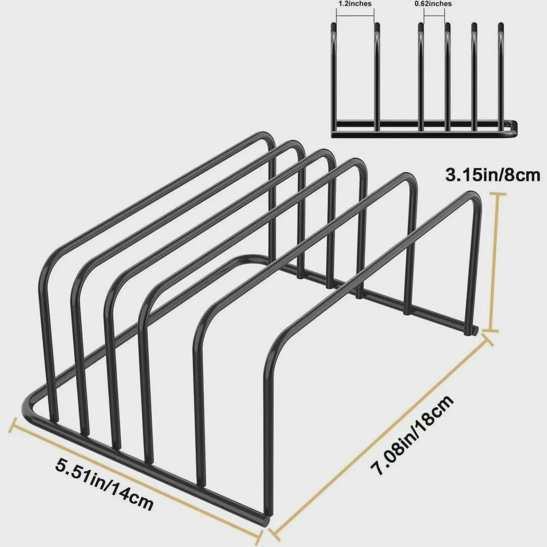 5-laags Keuken Snijplankhouder & Pannendeksel Organizer - Metaal