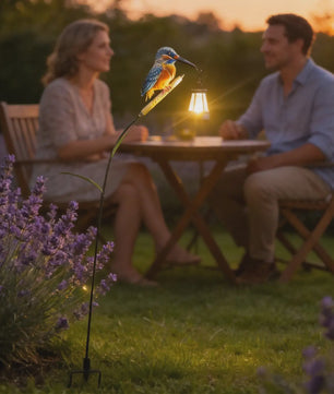 Zonne-energie IJsvogel Tuinlamp met Lantaarn - Waterdicht & Decoratief
