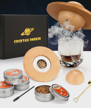 Cocktail Smoker Kit met Glazen Deksel & 4 Houtsoorten - Bartender Accessoires