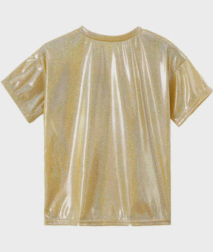 Glanzend Metallic Kinder T-shirt - Perfect voor Dans & Performance