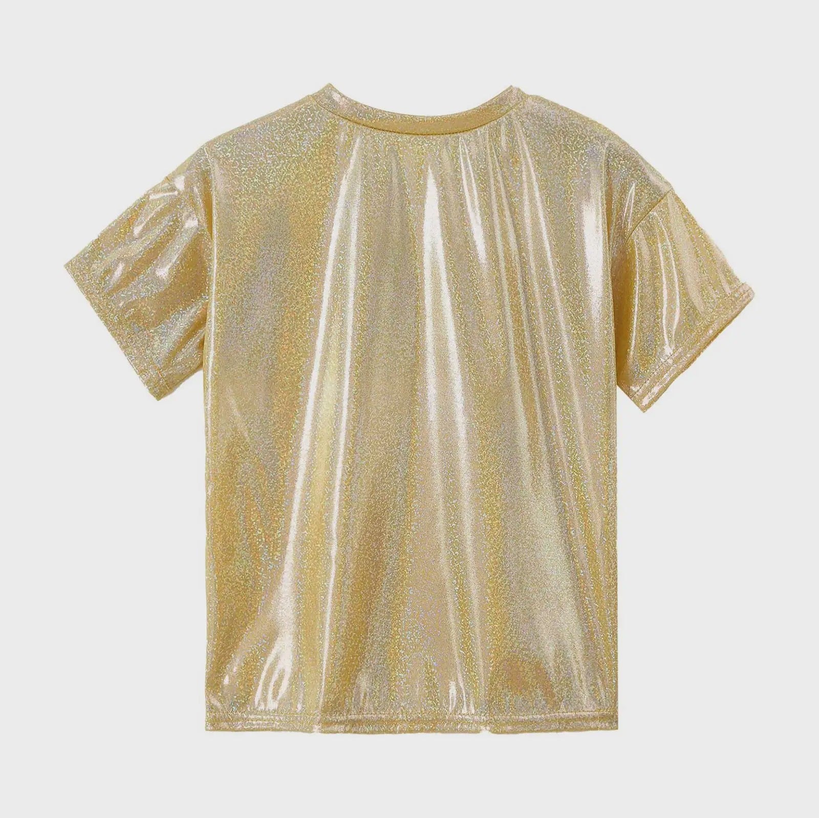 Glanzend Metallic Kinder T-shirt - Perfect voor Dans & Performance