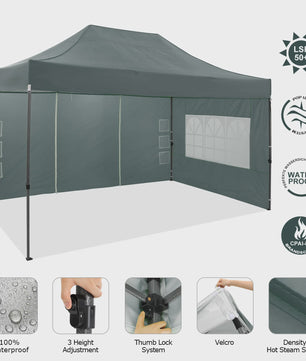 3x4.5m Pop-Up Partytent met 4 Zijpanelen - Waterdicht & UV-beschermend