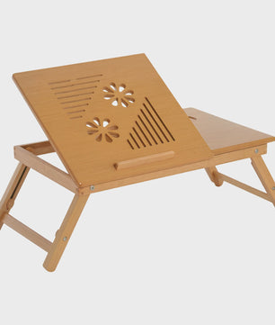 Bamboe Laptoptafel Bedtafel met Verstelbare Hoogte en Kantelbaar Bureau