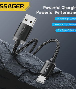 Essager 3A USB-C Laad- en Datakabel - Snel Opladen & Dataoverdracht