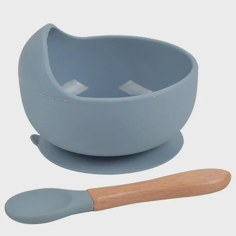 Siliconen Babyspeelgoed Kom en Lepel Set - BPA-vrij, Vaatwasmachinebestendig
