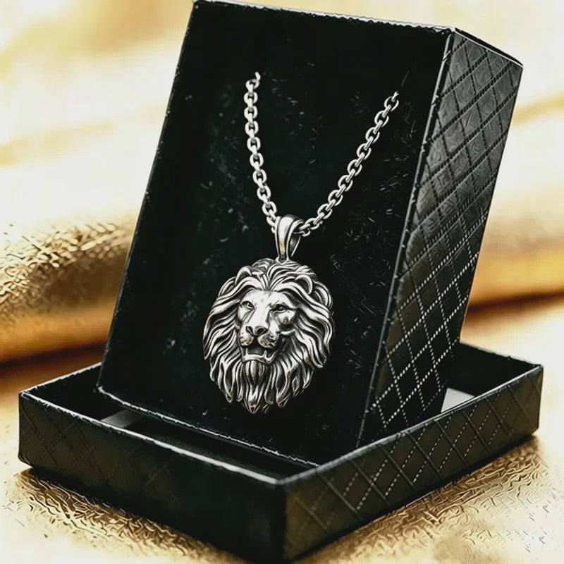Gouden Leeuwenkop Ketting voor Mannen - Roestvrij Staal Statement Hanger