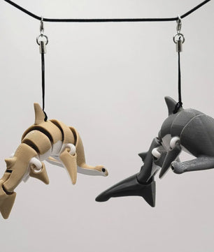 Flexibele Hamerhaai Sleutelhanger - 3D Verstelbare Haai Decoratie
