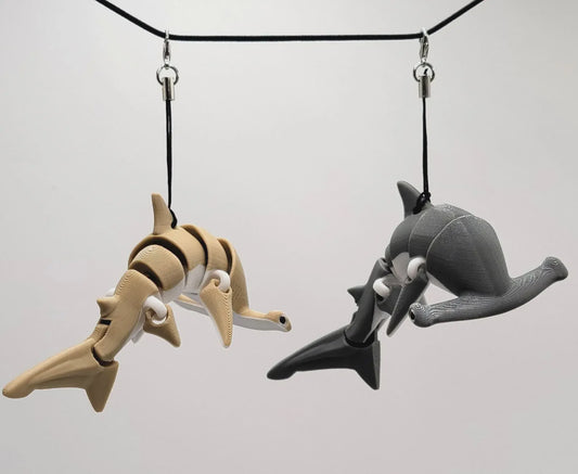 Flexibele Hamerhaai Sleutelhanger - 3D Verstelbare Haai Decoratie