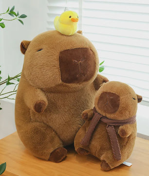 Zachte Capybara Knuffelset: Moeder met 4 Kleintjes - Pluche Dierenkussen