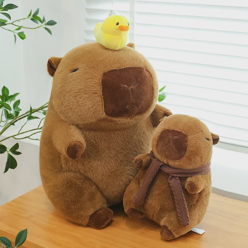 Zachte Capybara Knuffelset: Moeder met 4 Kleintjes - Pluche Dierenkussen