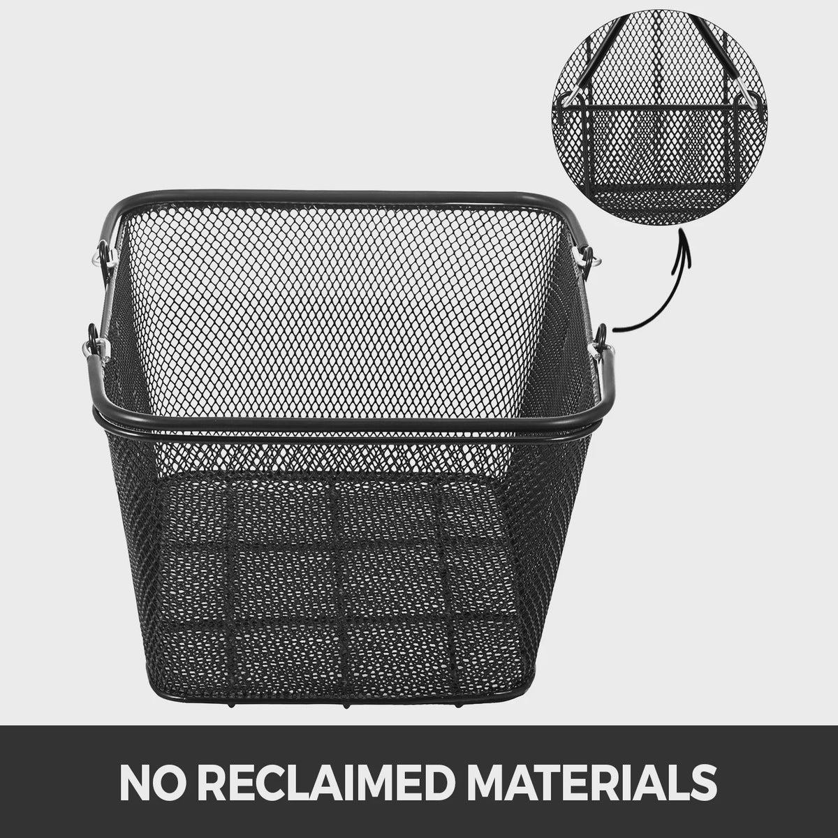 Set van 12 Zwarte Boodschappenmanden met Handvatten - Ideaal voor Winkels en Organisatie