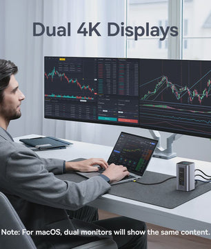 Baseus 12-in-1 USB-C Docking Station: 4K HDMI, Dual Display, RJ45, PD 100W