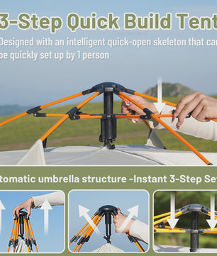Automatische Pop-Up Tent - Snel Opzetten, Regen- en Zonbestendig voor Kamperen & Reizen