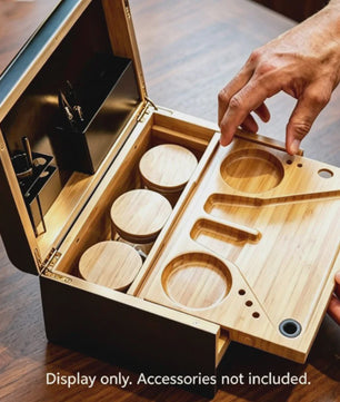 Luxe Houten Opbergdoos met Afneembaar Rolplateau & Geurafsluiting