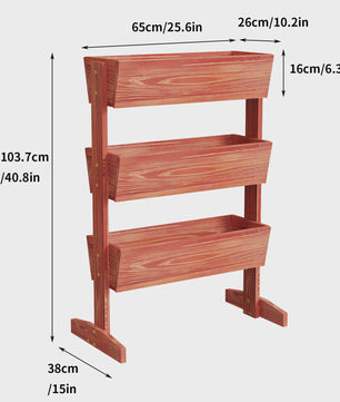 Verticale Plantenbak Hout 4 Lagen - Verhoogd Tuinbed voor Kruiden & Groenten