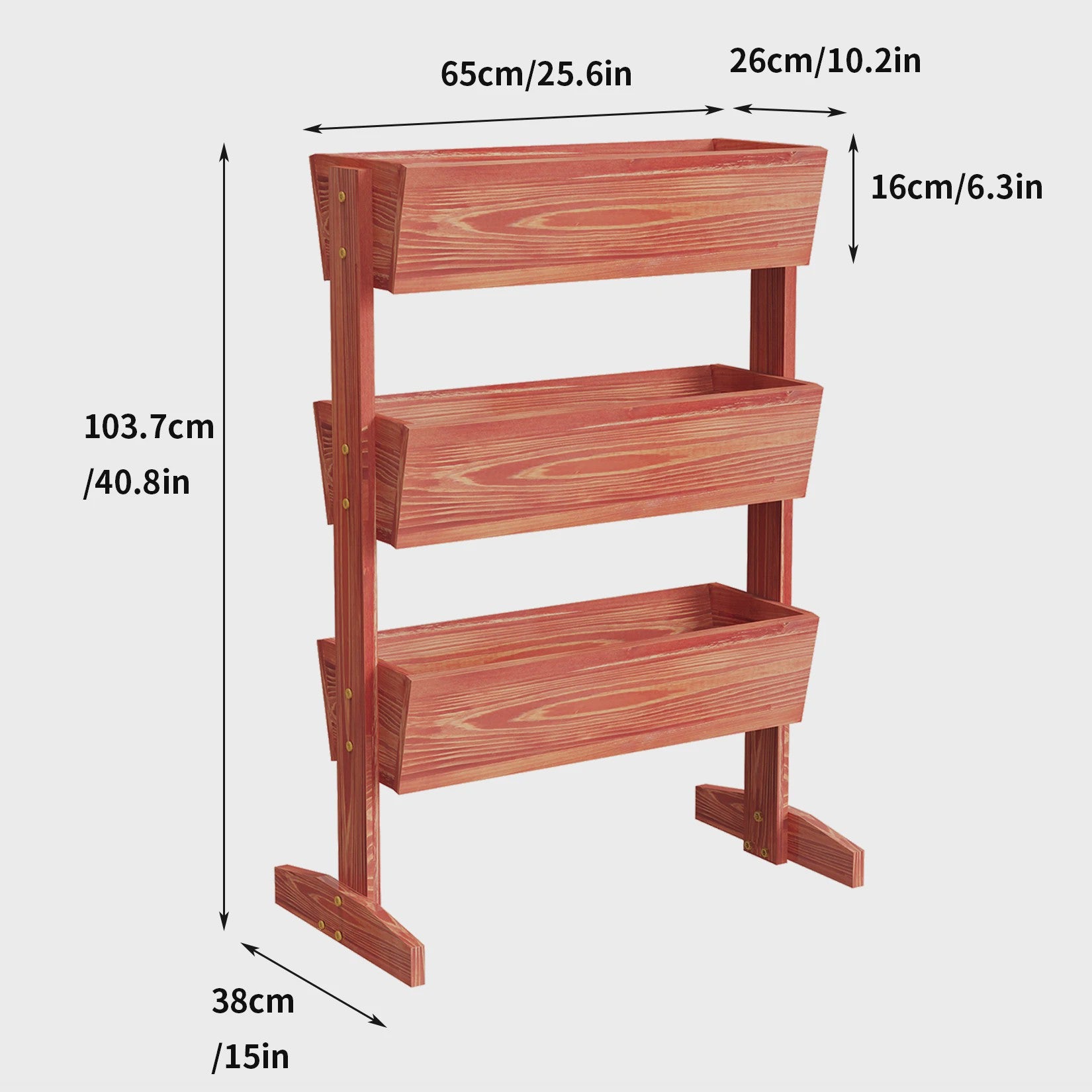 Verticale Plantenbak Hout 4 Lagen - Verhoogd Tuinbed voor Kruiden & Groenten