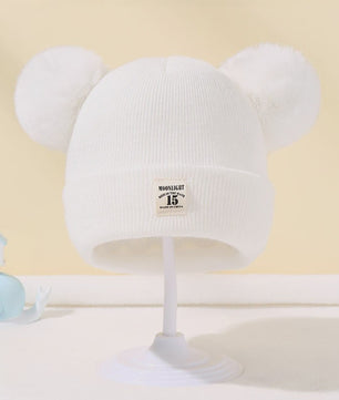 Warme Gebreide Babymuts met Pompon - Winter Beanie voor Jongens en Meisjes