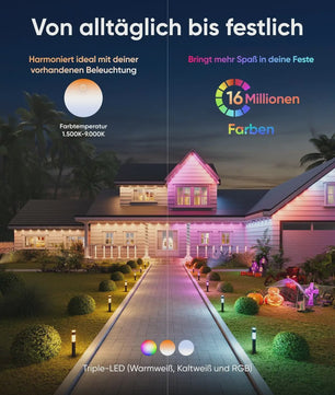 eufy Outdoor Pathway Lights E10: Slimme LED Tuinverlichting (4-Pack, RGBWW, 350lm, IP65)
