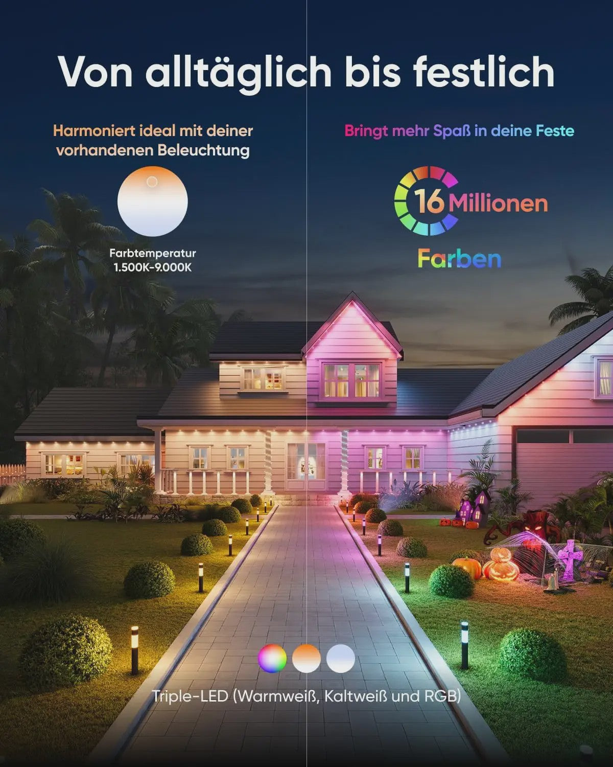 eufy Outdoor Pathway Lights E10: Slimme LED Tuinverlichting (4-Pack, RGBWW, 350lm, IP65)