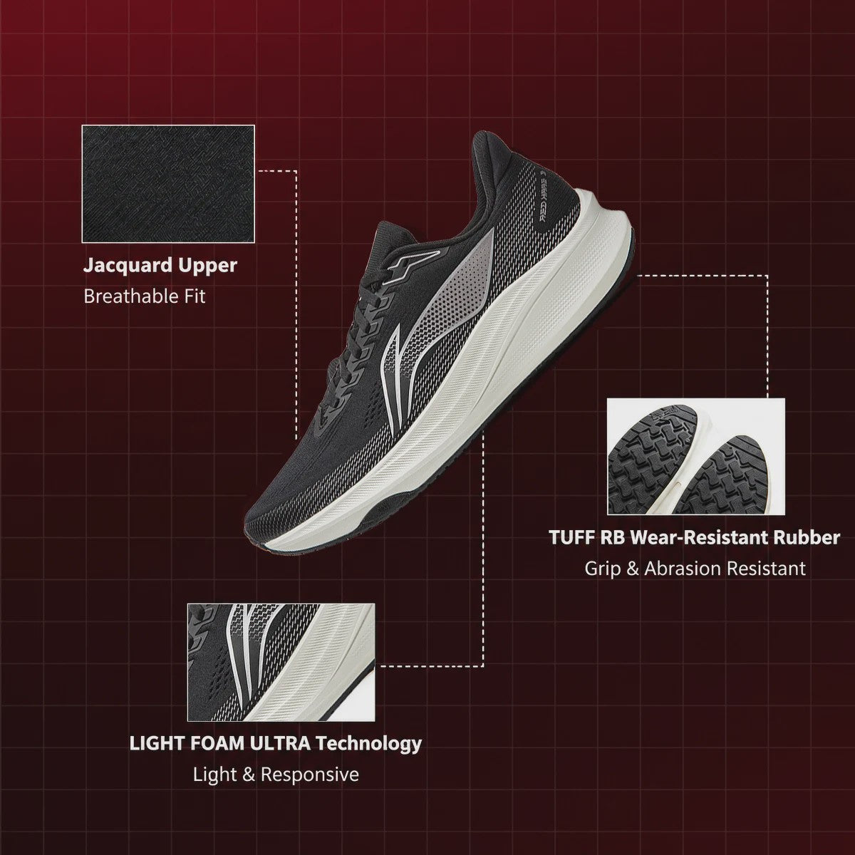 Li-Ning Red Hare 9 Hardloop- en Trainingssneakers voor Heren - Ademend & Duurzaam