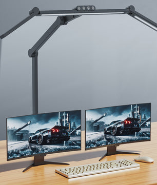 LED Bureaulamp met Klem - Flexibele Architect Lamp voor Kantoor met Sfeerverlichting & Automatisch Dimmen (24W)