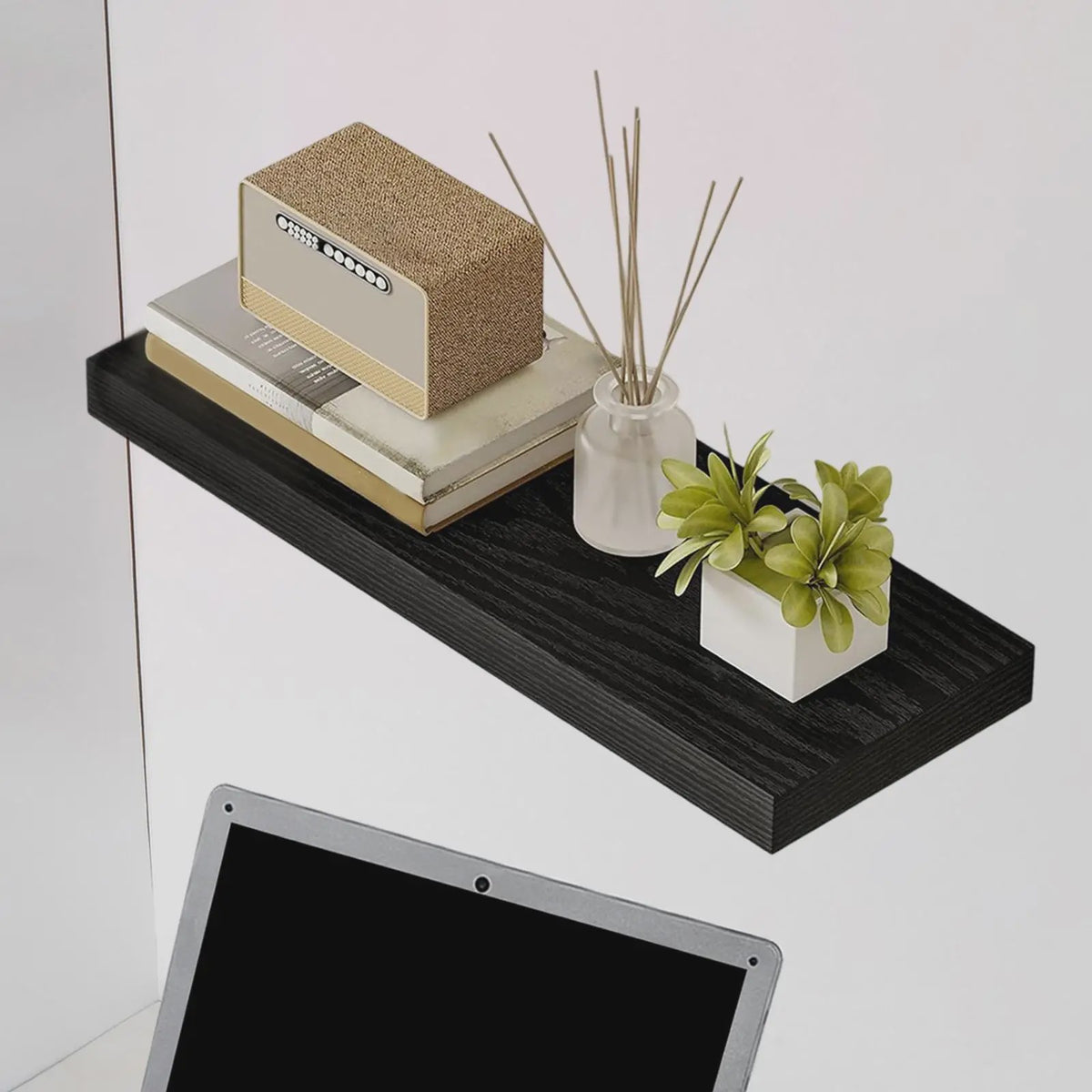 Drijvende Wandplank - Stevig & Decoratief met Onzichtbare Beugel voor Woonkamer, Keuken, Badkamer